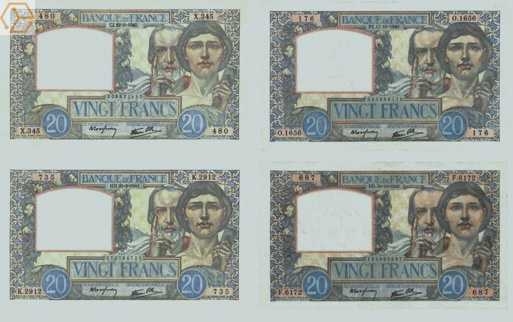 F 12 lot de 8 billets 20 f sciences - Full Annonces